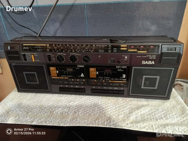 Продавам двукасетъчен SABA RCR 590, снимка 2 - Радиокасетофони, транзистори - 53486800