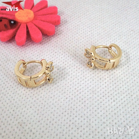 Обеци с 14К златно покритие 2141896