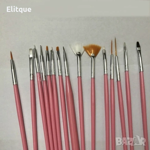 Комплект от 15 броя четки за маникюр и педикюр ZJY53, снимка 3 - Продукти за маникюр - 53396688