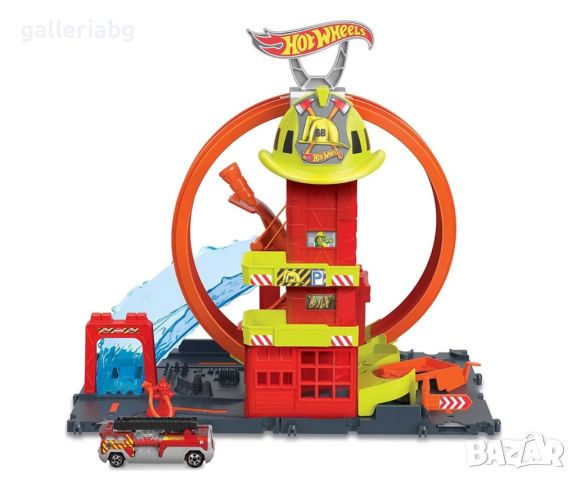 Hot Wheels - Пожарна станция, снимка 1 - Коли, камиони, мотори, писти - 45149701