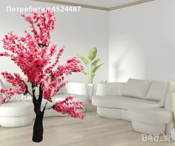 Изкуствено декоративно дърво, Цъфтяща сакура, 1.7 м, снимка 2 - Декорация за дома - 53374964