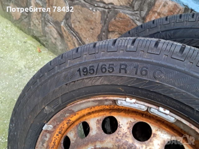 Зимни бусови гуми с джанти 195/65/16 С - 2 броя, снимка 3 - Гуми и джанти - 52919507