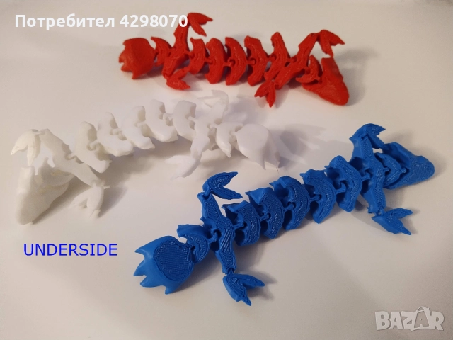 Движещ се гущер, 3Д Принтиран 3D Print, 1 бр. - Flexy Fidget Lizard, снимка 5 - Нумизматика и бонистика - 52571618