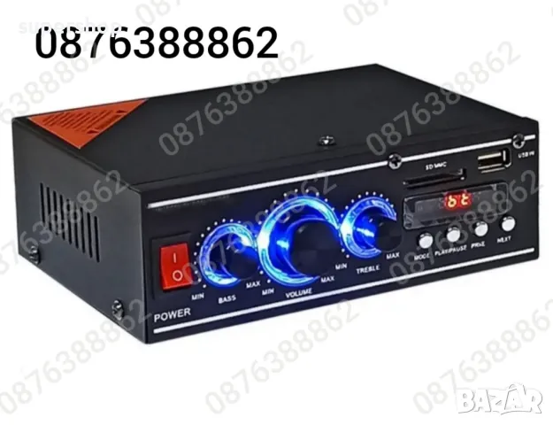 Мощен мини стерео усилвател SN-777BT Bluetooth/USB/FM, снимка 3 - Ресийвъри, усилватели, смесителни пултове - 39661788