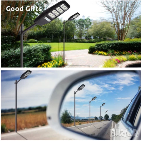 Соларна улична LED лампа 300W с дистанционно управление, сензор за движение и монокристален панел, снимка 11 - Соларни лампи - 51261777