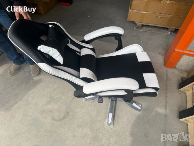 Ергономичен офис и геймърски бял стол – Максимален комфорт за гърба и врата, регулируем, снимка 7 - Столове - 54235760