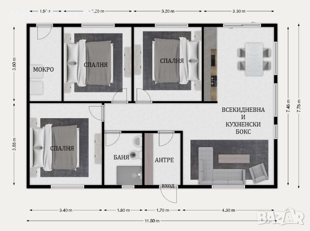 Къща с метална конструкция - 92m², снимка 4 - Къщи - 46664272