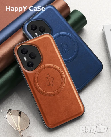 Honor 400 400 Pro / LEATHER MAGSAFE Кожен кейс гръб калъф със стойка, снимка 4 - Калъфи, кейсове - 51036564