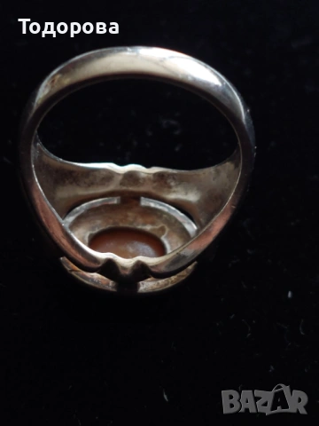 Масивен поръчков сребърен пръстен с камея, снимка 6 - Пръстени - 53863612