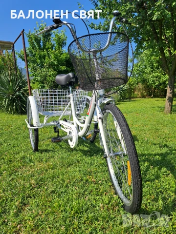 MEGA BRAND Практичен Триколесен Велосипед с три гуми Триколка за всеки, снимка 12 - Велосипеди - 51050101