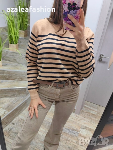 Дамски пуловер райе, снимка 6 - Блузи с дълъг ръкав и пуловери - 52686477