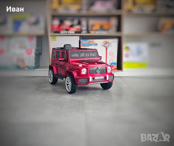ПОСЛЕДНИ 2 БР!ТОП ЦЕНА!НОВО!Акумулаторен джип Mercedes G63 AMG с 12V батерия,EVA гуми,металик, снимка 3 - Електрически играчки - 51187648