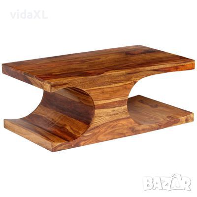 vidaXL Маса за кафе, шишамово дърво масив, 90x50x35 cм（SKU:244936, снимка 1 - Маси - 45339746