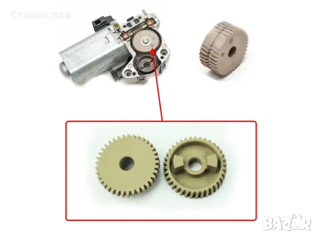 BMW 3 E36 Compact Комплeкт зъбни колела за мотор на люк, снимка 5 - Части - 50399441