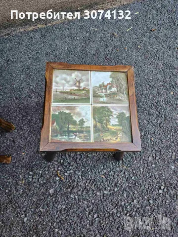 Масички 3в1 с плочки в ретро стил, снимка 6 - Маси - 49029387