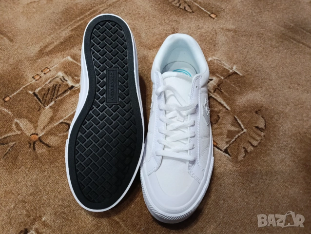 Чисто нови оригинални бели мъжки маратонки Converse 44 ти номер, 28 см, Текстил, Кожа, снимка 7 - Маратонки - 53401480