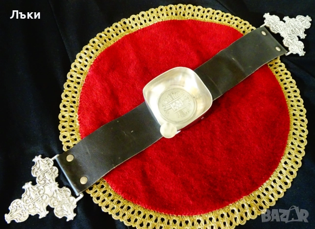 Калаен пепелник за диван,фотьойл,естестена кожа. , снимка 2 - Антикварни и старинни предмети - 52504557