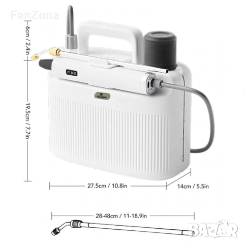 Пръскачка с батерия 2200 Mah, налягане, 5L с вградена батерия, снимка 2 - Напояване - 54187985