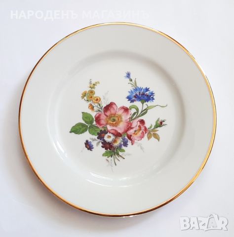 1949 - 1954 г. SELTMANN - Немски порцелан чиния за стена с цветя