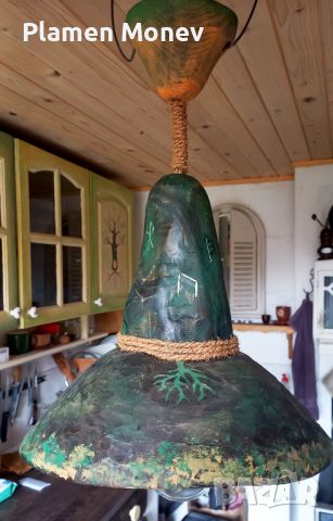 Ръчно изработена винтидж дизайнерска лампа "FANTASY WIZARDS HAT", снимка 12 - Декорация за дома - 45280797