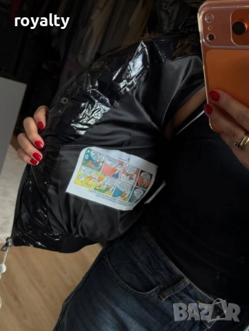 Moncler Дамско Черно Късо Зимно Яке Естествен Пух Монклер, снимка 2 - Якета - 52258896