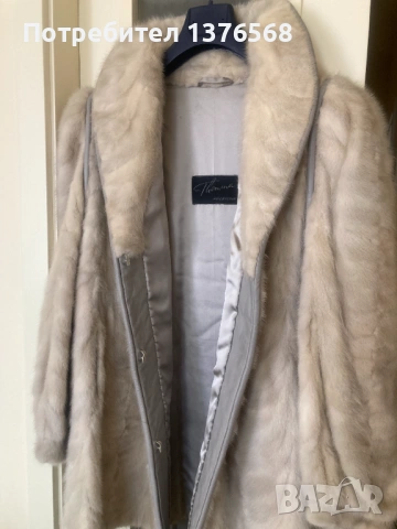 Луксозно кожено палто бяла норка, снимка 3 - Палта, манта - 53734176