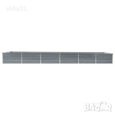 vidaXL Градинска висока леха поцинкована стомана 480x80x45 см сива（SKU:47064）, снимка 4 - Други - 48594669