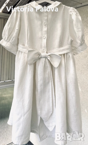 Уникална бутикова  детска рокля груб лен Германия, снимка 7 - Детски рокли и поли - 51733807