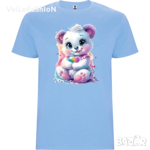 Нова сладка детска тениска с Мече със Сърце в четири цвята, снимка 4 - Детски тениски и потници - 48962564