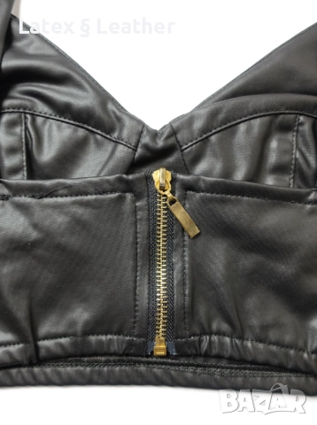 Кожено късо бюстие/кроп топ Club L , снимка 5 - Корсети, бюстиета, топове - 52190637