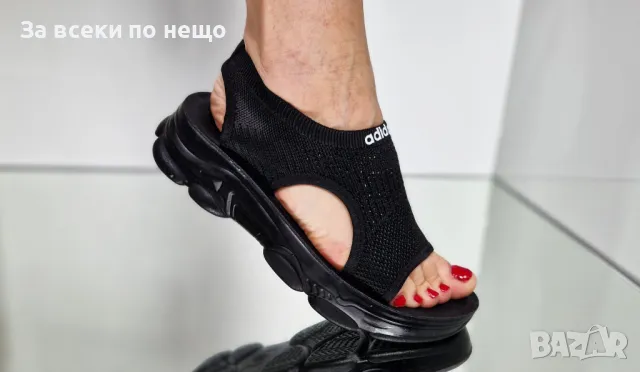 Adidas Дамски Черни Блестящи Сандали Адидас Код P608, снимка 7 - Сандали - 50428051