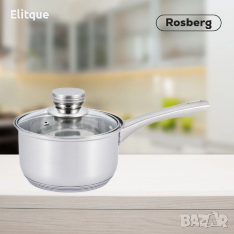 Касерола с капак Rosberg 5R1210O16K, 16 cm, Инокс, снимка 6 - Съдове за готвене - 52888955