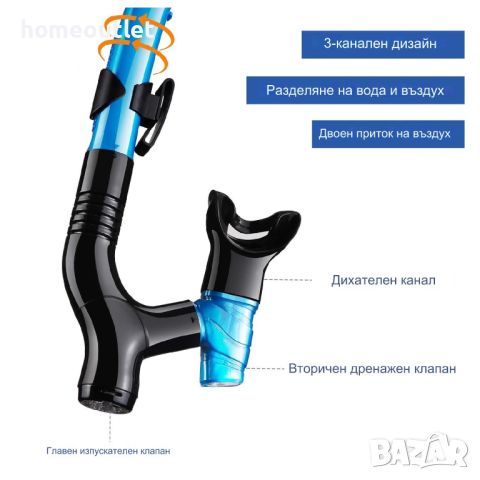 Шнорхел DORLLE X0014BNU1X, снимка 3 - Водни спортове - 46754734