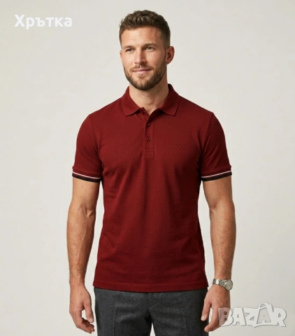 Hugo Boss Philllipson 38 - Оригинална мъжка тениска с яка р-р L-XL