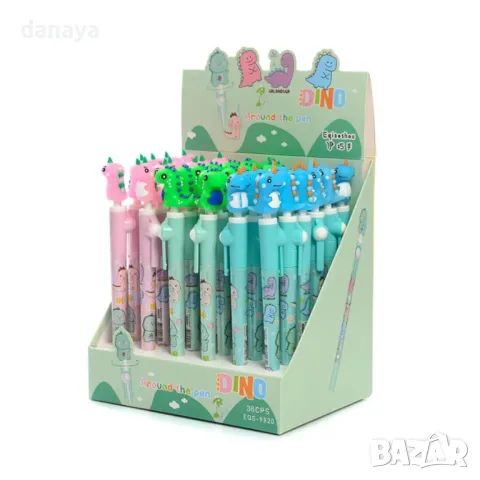 5889 Син химикал тънкописец с въртящо Динозавърче, снимка 3 - Ученически пособия, канцеларски материали - 50141350