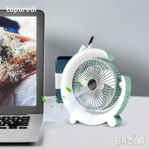 Многоцветен настолен вентилатор тип лампа RGB, снимка 6 - Вентилатори - 51028644