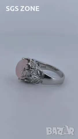 Сребърни Пръстени с Невероятен Морганит от Тайланд, снимка 6 - Колиета, медальони, синджири - 49844750