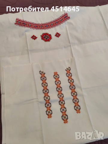 Ръчно бродиран плат за 2 ризи