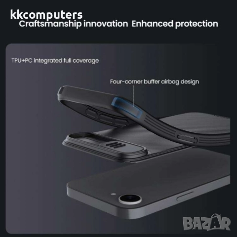 Apple iPhone 16e Удароустойчив NILLKIN CamShield Калъф и Протектор, снимка 9 - Калъфи, кейсове - 52674427