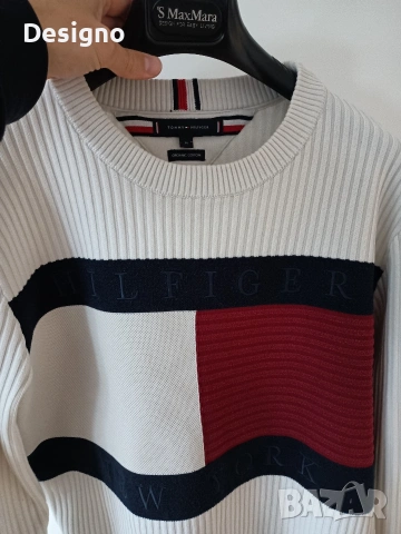 Оригинален памучен пуловер Tommy Hilfiger, снимка 2 - Пуловери - 53742869