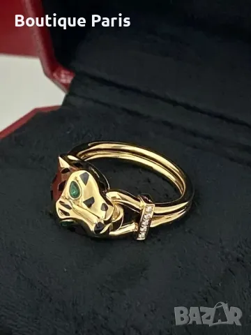 Cartier Panthere пръстен с мойсанити , снимка 2 - Пръстени - 50040270