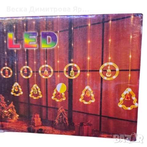 Светещ коледен гирлянд с рингове и малки коледни фигурки , снимка 9 - Декорация за дома - 52562027