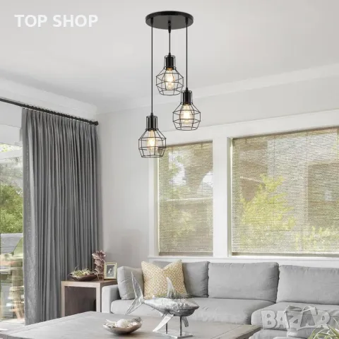 FORCOSO висящо таванно осветително тяло с 3 лампи, E27, 150 см, снимка 7 - Лампи за таван - 49937989