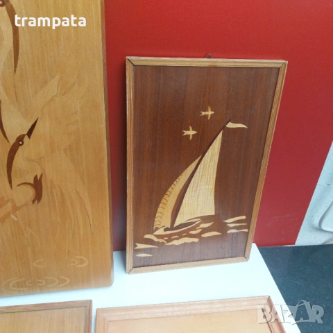 НАЙ ДОБРАТА ОФЕРТА Стари картини ,инкрустация ,дърво "Intarsien Bild", снимка 5 - Картини - 53009661