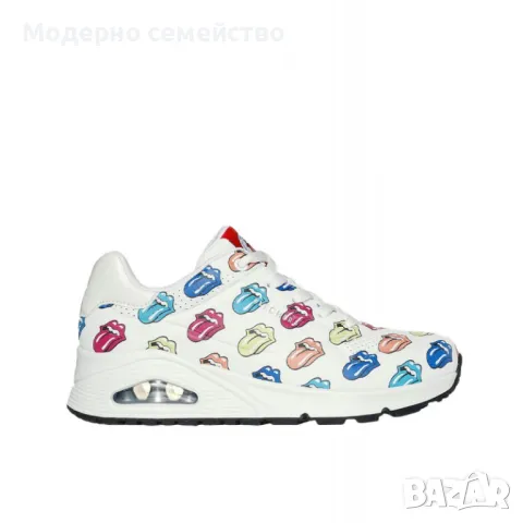 Дамски маратонки SKECHERS Uno Say It Loud Shoes White/Multi, снимка 1 - Маратонки - 48638168