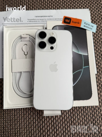 НОВ❗️ 36 МЕС. Гаранция❗️ 100%🔋❗️iPhone 16 Pro Лизинг от 30€/мес ❗️White  Titanium❗️128GB , снимка 4 - Apple iPhone - 54291738