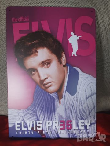 Elvis Presley-35 Anniversary-метална табела(плакет), снимка 3 - Китари - 45759155