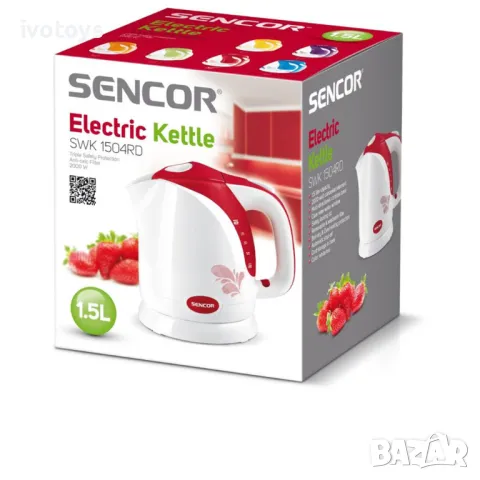 Електрическа кана SENCOR SWK 1504RD, 2000W, 1,5 л, Червен/Бял, снимка 4 - Кани - 46999160