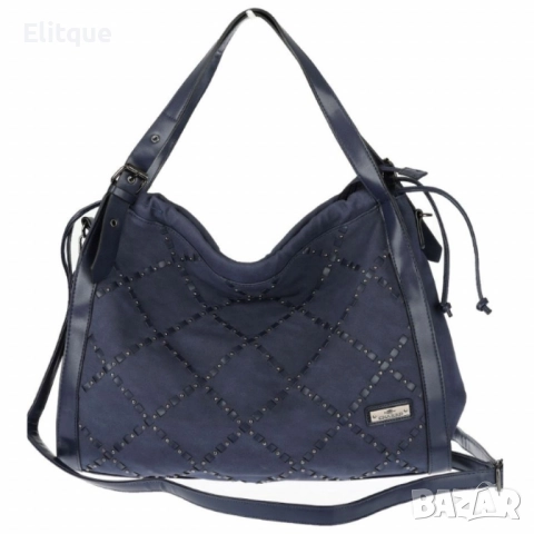 Велурена дамска чанта с декоративни ленти и метални капси – елегантен бохо дизайн, снимка 16 - Чанти - 52455615