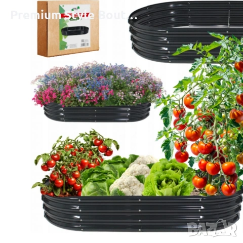 Овална леха за зеленчуци и цветя - модерна форма и здрава конструкция 240 х 120 х 30см, снимка 5 - Други стоки за дома - 53592447